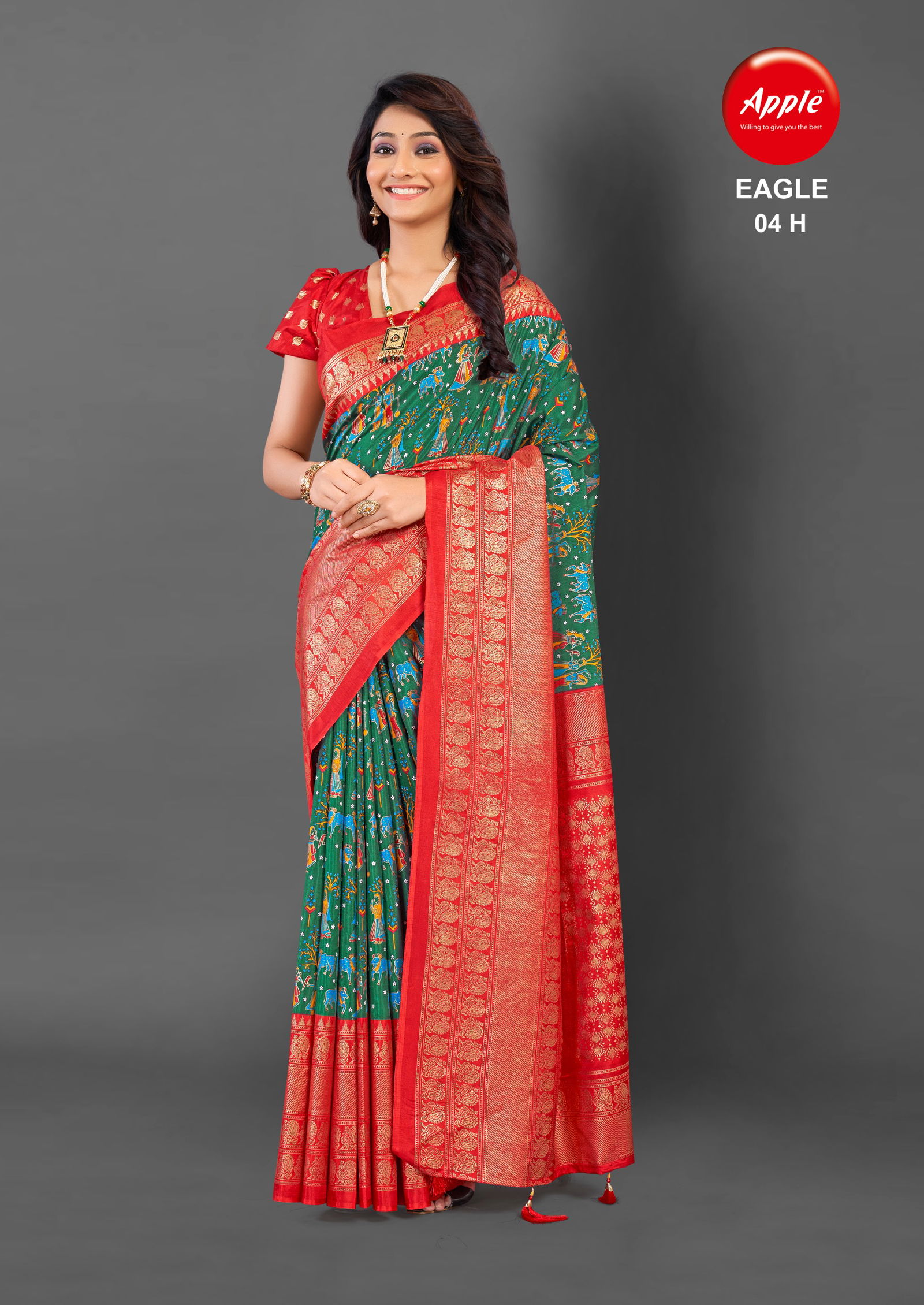Eagle 04 By Apple Daily Wear Cotton Blend Printed Sarees Wholesale Market In Surat
